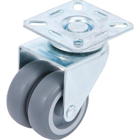 Roulette Double de Direction D.50 mm - Maniabilité et Robustesse, Acier, Polyuréthane - D-Work