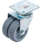 Roulette Double de Direction D.75 mm - Résistante et Maniable, Acier - D-Work
