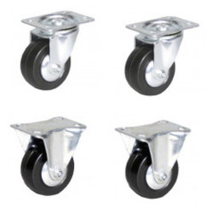 Roue Fixe Caoutchouc Ø50 mm - Socle à Visser - Résistante et Pratique - BGS