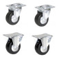Roue Fixe Caoutchouc Ø50 mm - Socle à Visser - Résistante et Pratique - BGS
