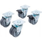 Roulette Double de Direction 75 mm - Avec Frein - Mobilité et Sécurité - BGS