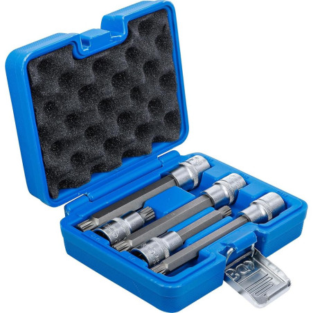Jeu de Douilles à Embouts 12,5 mm (1/2) - Denture Multiple Intérieure XZN - 5 pcs, Précision et Robustesse - D-Work