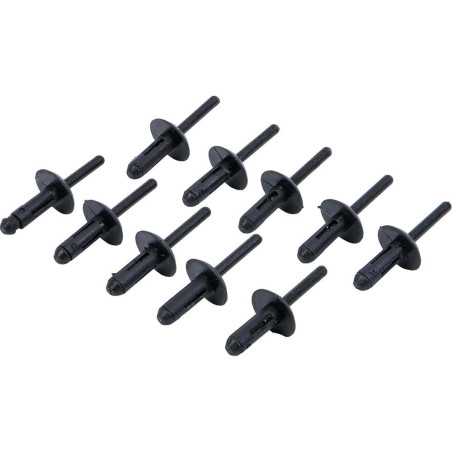 Rivet Pop Plastique 10 pcs 6,3 x 25,2 mm - Léger et Résistant - Fixation Facile, Pro - D-Work