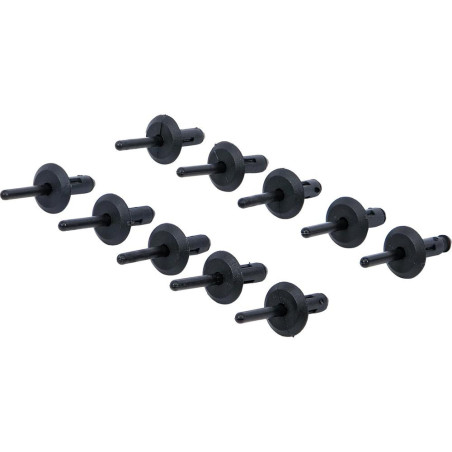 Rivet Pop Plastique 10 pcs 6,3 x 25,2 mm - Léger et Résistant - Fixation Facile, Pro - D-Work