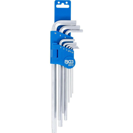 Jeu de Clés Allen 9 pcs 1,5-10 mm - Acier Résistant - Précision et Polyvalence, Pro - D-Work