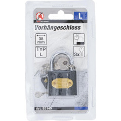 Cadenas Type L 38 mm - Acier, Compact et Sécurisé - - BGS