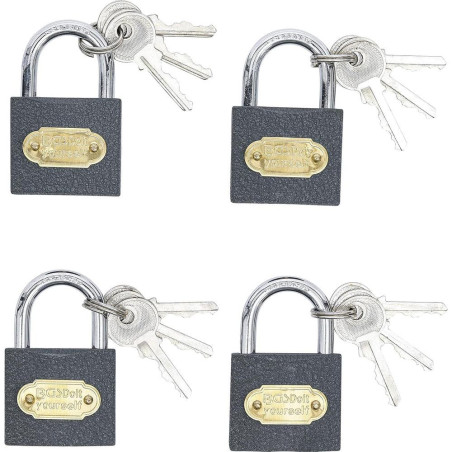 Jeu de Cadenas Type L 35 mm - 4 pcs - Verrouillage Simultané - Sécurité et Praticité, Pro - D-Work