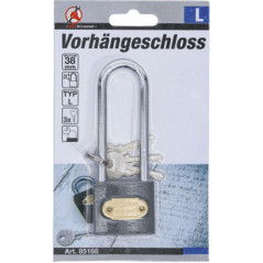 Cadenas Type L 38 mm - Acier, Compact et Sécurisé - - BGS
