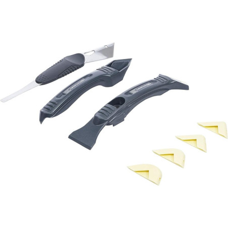 Décolleur de Joint Silicone et Jeu de 8 Spatules - 8 Pièces - Polyvalent et Pratique pour Décapage Facile - BGS