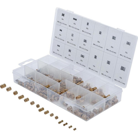Assortiment d'Écrous Autobloquants 330 pcs - Fixation Sécurisée et Durable, Laiton - D-Work