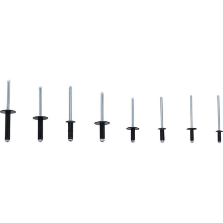 Assortiment de Rivets Pop Aluminium 3,2-4,8 mm - 200 pcs - Fixation Rapide et Durable - D-Work