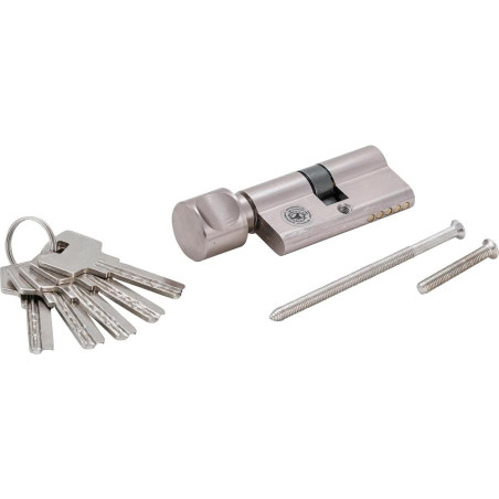 Cylindre de Serrure de Sécurité 70 mm - Avec Bouton - Sécurité Renforcée et Facilité d Utilisation - BGS
