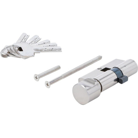 Cylindre de Serrure de Sécurité 60 mm - Avec Bouton - Sécurité Renforcée et Facilité d Utilisation - BGS