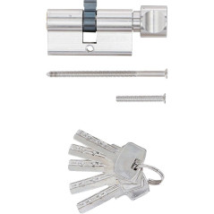 Cylindre de Serrure de Sécurité 60 mm - Avec Bouton - Sécurité Renforcée et Facilité d Utilisation - BGS