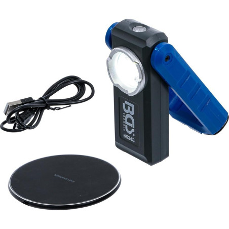 Lampe d’Atelier COB-LED Repliable - Aimant et Crochet, Charge par Induction - Pratique et Polyvalente - BGS