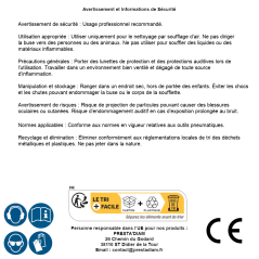 Soufflette Haute Performance 290 mm - Buse Venturi - Puissance et Précision de Soufflage - D-Work