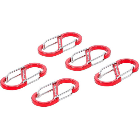 Assortiment de 5 Crochets à Mousqueton Double Ouverture - Aluminium - Pratique et Résistant - BGS