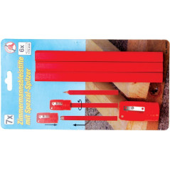 Crayons de Menuisier 7 pièces 175 mm - Avec Taille-Crayon - Précision et Praticité - BGS