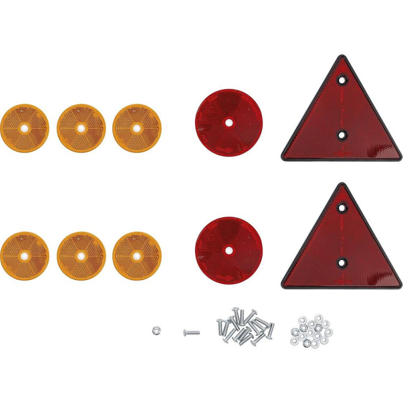 Jeu de Réflecteurs pour Remorque 12 Pièces - Dimensions 16x5.4x24.2 cm - Visibilité et Sécurité Accrues - BGS