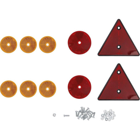 Jeu de Réflecteurs pour Remorque 12 Pièces - Dimensions 16x5.4x24.2 cm - Visibilité et Sécurité Accrues - BGS