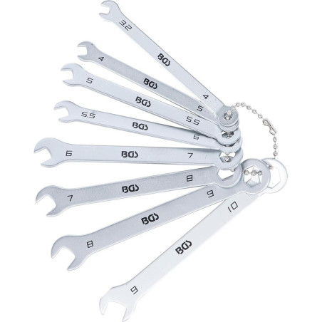 Jeu de Clés Mixtes Extra Fines 4-10 mm - 8 Pièces - Précision et Polyvalence - BGS