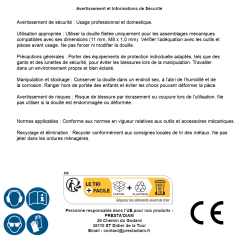 Douille Filetée 11 mm - M8 x 1,0 mm - Fixation Précise et Durable, Acier Résistant - D-Work