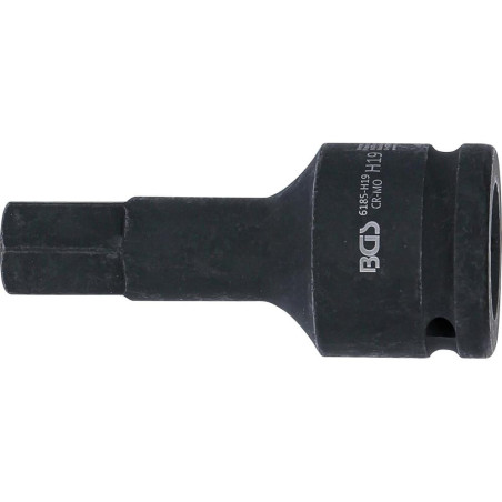 Douille à Embouts à Choc 100 mm - 20 mm (3/4 ), Six Pans Intérieurs 19 mm - Résistante et Précise - BGS