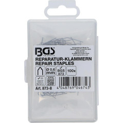 Agrafes de Réparation Forme V Ø0,6 mm - 100 Pièces - Résistantes et Pratiques pour Fixations Rapides - BGS