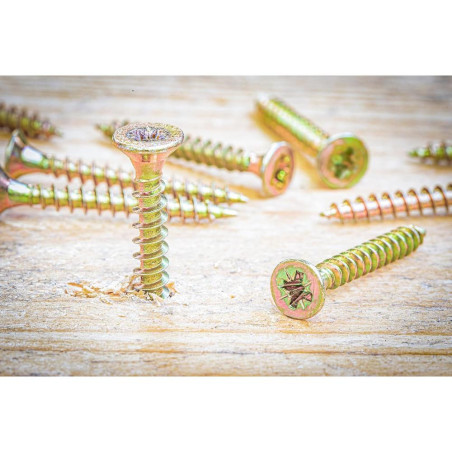 Vis Multifonctions Cruciforme PZ2 3,5 x 30 mm - Lot de 200 pcs - Fixation Polyvalente et Résistante - D-Work