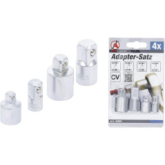 Jeu d'Adaptateurs de Douilles 4 pcs, Acier, Compact et Pratique - D-Work
