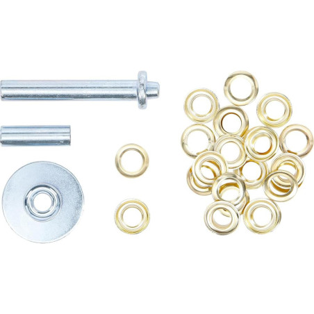 Assortiment d Installation d Œillets 15 Pièces - Dimensions 11,5x2,5x17,1 cm - Acier, Pratique et Complet - BGS
