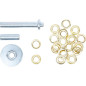 Assortiment d Installation d Œillets 15 Pièces - Dimensions 11,5x2,5x17,1 cm - Acier, Pratique et Complet - BGS