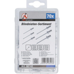 Assortiment de Rivets Pop Ø2,4-4,8 mm - 70 Pièces - Acier Résistant - Fixation Facile et Durable - BGS