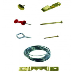 Assortiment de Crochets à Tableau 97 Pièces - Acier, Multicolore - Fixation Facile et Polyvalente - BGS