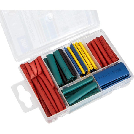 Assortiment de Gaines Thermorétractables Multicolores - 90 pcs - Polyoléfine, Isolation et Protection Électrique - D-Work