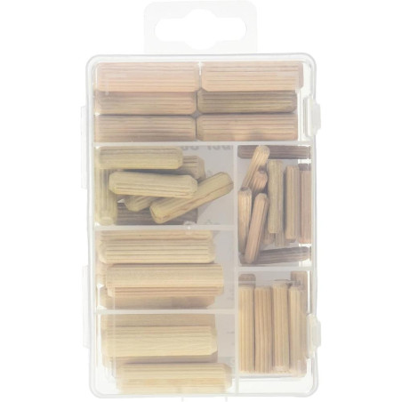 Assortiment de Chevilles Bois D.5-10 mm - 53 pcs - Polyvalent et Résistant - D-Work
