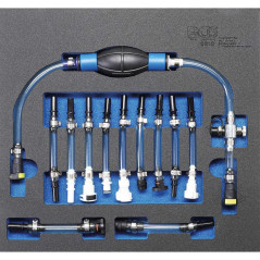 Insert Kit de Purge avec Pompe d Amorçage Basse Pression Diesel 12 pièces - Compatible Ford, PSA, Opel, Fiat, Rover, Land - BGS