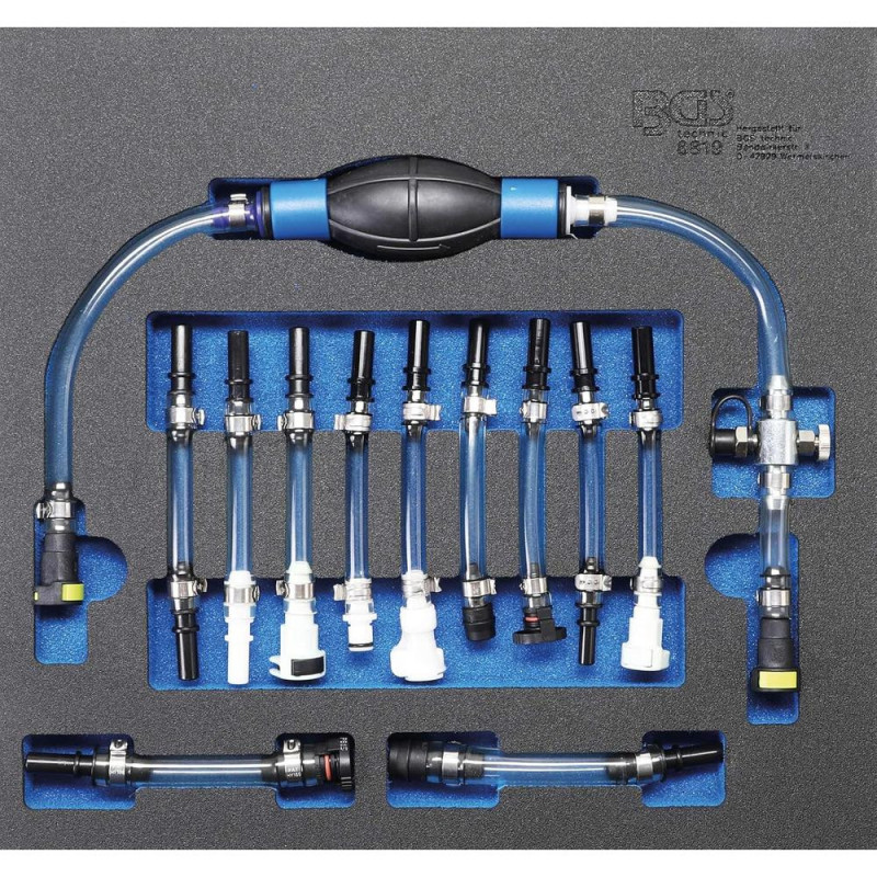 Insert Kit de Purge avec Pompe d Amorçage Basse Pression Diesel 12 pièces - Compatible Ford, PSA, Opel, Fiat, Rover, Land - BGS