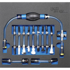 Insert Kit de Purge avec Pompe d Amorçage Basse Pression Diesel 12 pièces - Compatible Ford, PSA, Opel, Fiat, Rover, Land - BGS