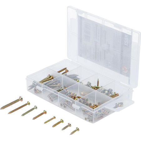 Assortiment de Vis Multifonctions Cruciforme PZ2 - 120 pcs, Acier, Résistantes et Polyvalentes - D-Work