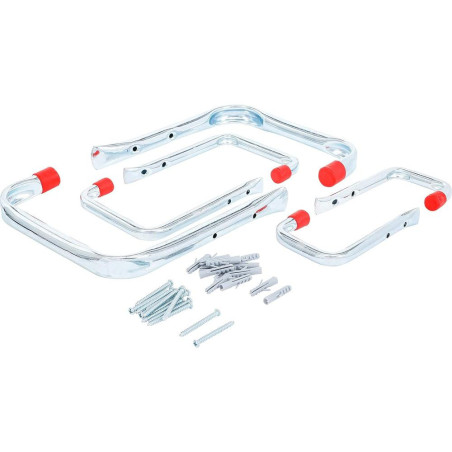 Jeu de Crochets Muraux 6 Pièces - Acier, Fixation Pratique et Solide - - BGS