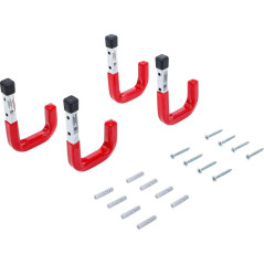 Jeu de Crochets Muraux 4 pcs, Acier, Fixation Facile et Solide - D-Work