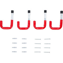 Jeu de Crochets Muraux 4 pcs, Acier, Fixation Facile et Solide - D-Work