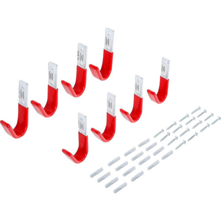 Jeu de Crochets Muraux 8 pcs, Acier, Fixation Pratique et Solide - D-Work