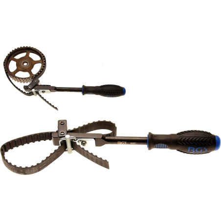 Clé à Sangle pour Courroie Crantée - 37x12x4,7 cm - Acier Résistant - Prise Ferme et Sécurisée - BGS