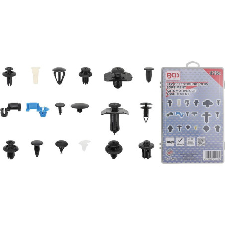 Assortiment Clips de Fixation Automobiles Mazda - 475 Pièces - Plastique Résistant - Fixation Sécurisée et Durable - BGS