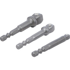 Jeu d Adaptateurs à Bascule de Perceuse 6,3 mm (1/4 ) - 3 Pièces - Compatibilité et Praticité - BGS