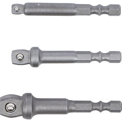 Jeu d Adaptateurs à Bascule de Perceuse 6,3 mm (1/4 ) - 3 Pièces - Compatibilité et Praticité - BGS