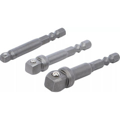 Jeu d Adaptateurs à Bascule de Perceuse 6,3 mm (1/4 ) - 3 Pièces - Compatibilité et Praticité - BGS