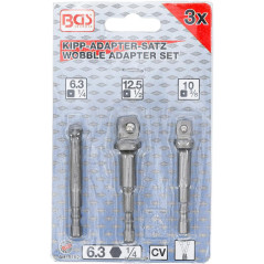 Jeu d Adaptateurs à Bascule de Perceuse 6,3 mm (1/4 ) - 3 Pièces - Compatibilité et Praticité - BGS